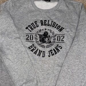 True Religion Heather Gray Graphic Sweatshirt